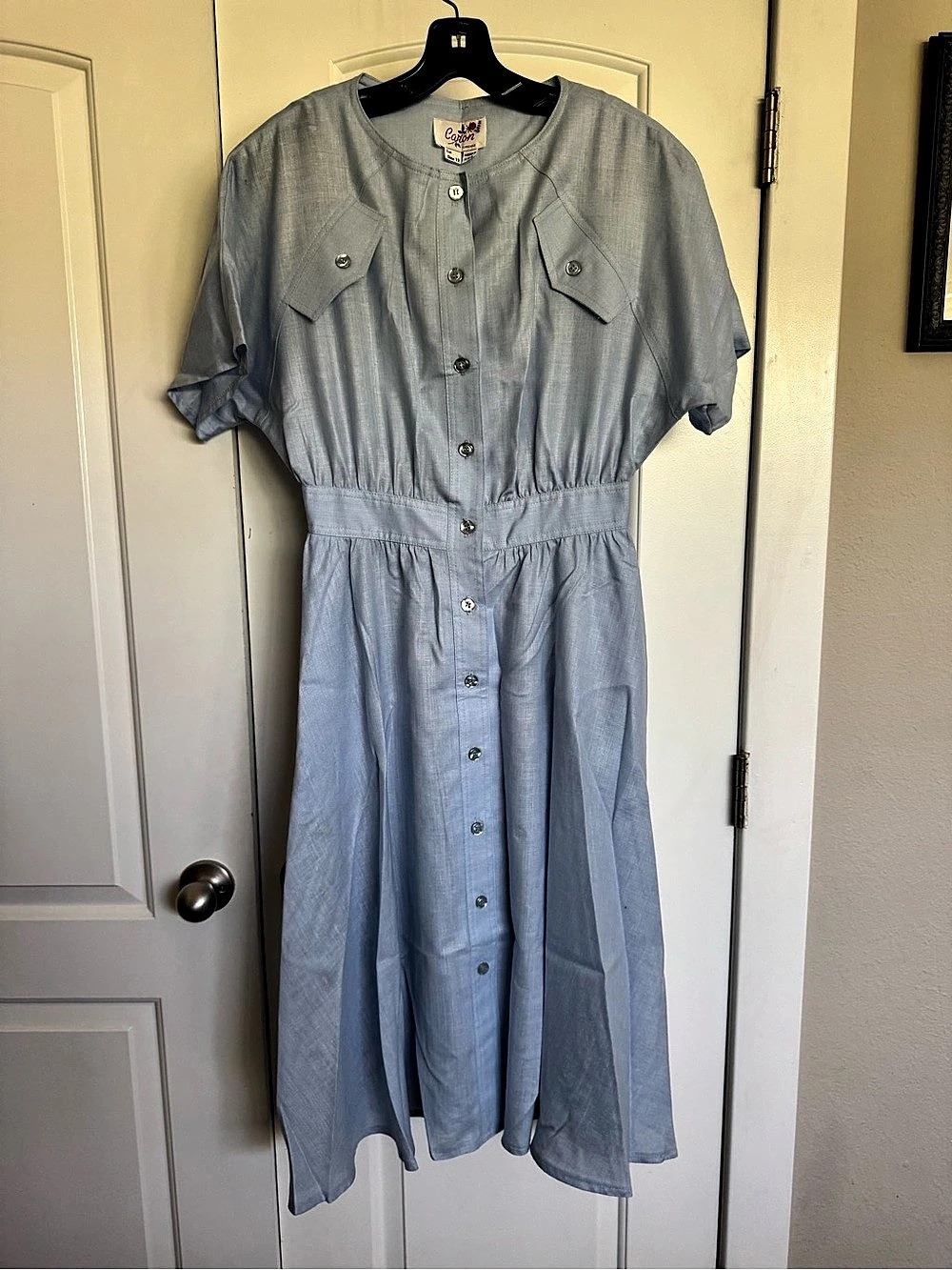 vintage 80s Caron Chicago button-front midi shirt dress size 12